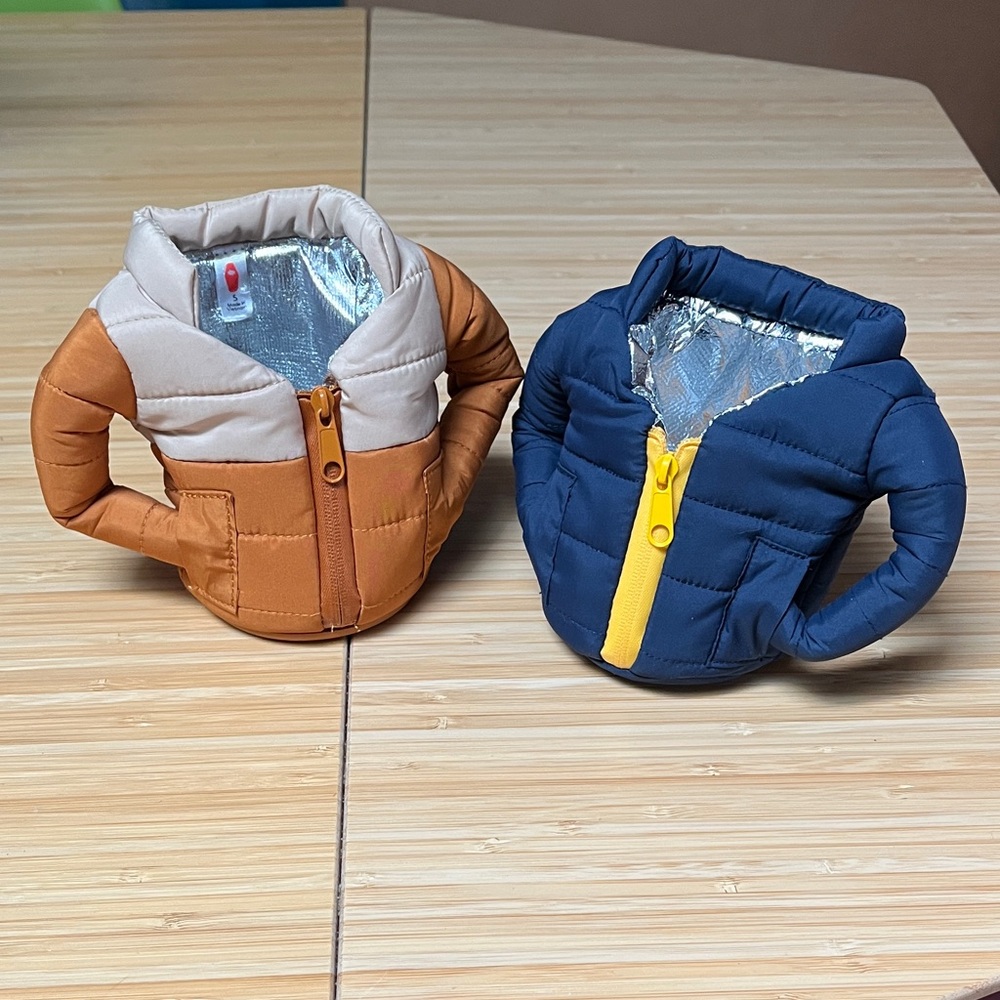Pair - Puffy Coat Insulated Can Koozies